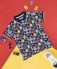 Pantaloons Junior Half Sleeves Vehicle Printed Tee - Navy Blue