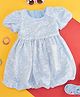 Pantaloons Junior Half Sleeves Sequin Embellished Balloon Fit & Flared  Party Dress - Blue