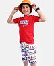 Ollington St. 100% Cotton Knit  T-Shirts & Shorts Set Light House Print  -Red & White