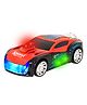 WISHKEY Plastic Car Bump and Go Toy for Kids, Battery Operated Racing Car Toy with Flashing Lights and Music Toy Car with Dancing Hood Multicolor 3+ Years (Pack of 1)