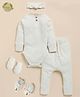 Cot & Candy Organic Cotton Elastane Full Sleeves Solid Clothing Baby Gift Set - White