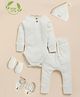 Cot & Candy Organic Cotton Elastane Full Sleeves Solid Clothing Baby Gift Set - White