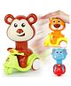 Fiddlerz Friction Powered Toys For Kids Cute Animal Pressure Powered Scooty Car Play Set Press The Head Scooter Press N Go Toy For Boys Girls (Pack of 3) Random Color