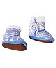 Kid-O-World Tiger Striped Pattern Designed Booties - Blue