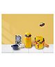 Yellow Bee Stainless Steel Space Theme Flask with DIY Motifs and Stickers Yellow - 500 ml