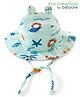 Babyoye   100% Organic Cotton Woven Cap Sea Life   Print - Green