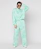 Lil Tomatoes Cotton Looper Full Sleeves Tie Dye Effected Coordinating Hooded Tee With Joggers Track Suits - Light Green