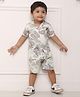Polka Tots Half Sleeve Shirt & Shorts - White