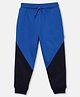 Mackly Cut & Sew Detailed Color Blocked Jogger Style Pant - Royal Blue & Black