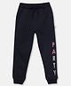 Mackly Placement Party Text Printed Joggers Style Pant - Navy Blue