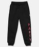 Mackly Placement Party Text Printed Joggers Style Pant - Black