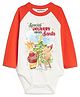 Knitroot Cotton Knit Christmas Theme Full Raglan Sleeves Special Delivery From Santa Text Printed Onesie - Red & White
