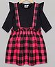 The Sandbox Clothing Co Three Fourth Sleeves Buffalo Checked Fit & Flare Dress - Pink