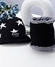 PASSION PETALS Star Designed Winter Warm Unisex  Cap With Scarf - Black