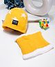 PASSION PETALS Star Designed Winter Warm Unisex Cap With Scarf - Yellow