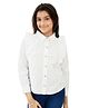 Olele Full Sleeves Frill Detailed Solid Shirt - White