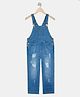 Olele Sleeveless Mild Distressed Denim Dungaree - Blue