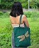 Ecoright Large Zipper Tote Bag Dragonfly- Green