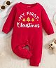 KNITROOT Christmas Theme Full Sleeves My First Christmas & Glitter Tree Printed Romper - Red