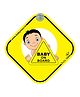 Baby Moo Kids On Board Car Safety Sign With Vacuum Suction Cup Clip - Yellow