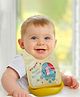 Baby Moo Naughty Elephant Premium Waterproof Crumb Catcher Bibs - Yellow