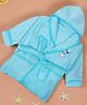 Baby Moo Blushing Cow Embroidered Half Sleeves Bathrobe - Turquoise