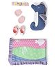 Mi Arcus 100% Cotton Gift Set for Girl  Pack of 5 (Blanket,Toy,Headband, Mittens & Booties) Multicolor, Suitable for Newborn