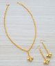 Pretty Ponytails Ghungroo Detailed Necklace & Earrings Set - Golden