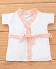 Ben Benny Half Sleeves Solid Colour Bath Robe- White