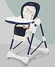 Multifunctional Baby High Chair with 7 level Height Adjustment and 3 level Recliner Seat with Removable Soft PU Cushion - Grey| 5 Point Harness| Wheels with Lock| Compact Fold| Removable Double Food Tray