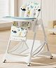 Babyhug Elevato High Chair with 7 Level Height Adjustment & Cushion Seat - Blue | 3-Recline Modes | Compact Fold | Lockable Wheels | Double Food Tray | Adjustable Foot-rest | Storage Basket