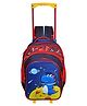 Happile Kids hard-shell Dinosaur  Theme BackPack Blue &Multicolor- Height 18 Inches