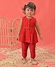 Vastramay Sleeveless Sequin Embellished Kurta With Pyjama - Red
