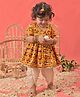 Vastramay Three Fourth Sleeves Patola Printed & Gota Lace Embellished Kurta With Dhoti Pant -  Yellow