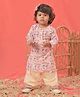 Vastramay Full Sleeves Water Colour Effect Floral  Printed Kurta With Patiala Pant - White