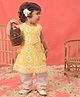 Vastramay Cotton Woven Cap Sleeves Abstract Printed Kurti & Pants Set - Yellow