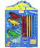 SKB Dinosaur Theme 12 in 1 Pencils and Eraser Stationery Set - Multicolour