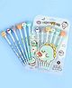 SKB 3D Animal Topper 6pcs Cartoon Pencil Set with Cute Animal Erasers on Top - Blue