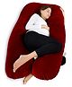 OYO BABY U Shape Pregnancy Pillow | Support Head Neck, Back, Hips, Legs, Belly For Pregnant Women with Removable Washable Velvet Cover - Maroon