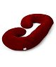 OYO BABY C Shape Pregnancy Pillow Support Head Neck, Back, Hips, Legs, Belly  For Pregnant Women with Removable Washable Velvet Cover - Maroon