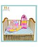 Fareto New Born Baby Premium Quality Net bed & Sleeping Bag - Pink