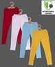 COCOON ORGANICS Pack Of 4 Solid Super Stretchable Leggings With Antimicrobial Coating - Red White Sky Blue & Yellow
