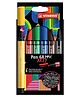 STABILO ARTY Premium Fibre-Tip Pen with Chisel Tip - Pack of 6 - Assorted Colours