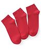 Pine Kids Cotton Blend Knit Low Ankle Length Solid Color School Socks Set Pack of 3 - Red
