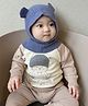 Ziory Earflap Designed Knitted Woollen Cap - Blue