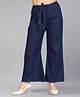 Aarika Mild Distressed Hem Detailed Flared Jeans - Navy Blue