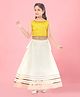 Aarika Sleeveless  Sequin & Gota Lace Embellished Choli With Lehenga Set -Yellow & Cream