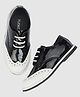 TUSKEY Perforated & Glossy Detailed  Lace Up Formal Shoes - Black White