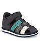 TUSKEY Colour Blocked Detailed Velcro Closer  Sandals - Blue