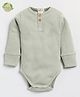 Cot & Candy Full Sleeves Ribbed Organic Cotton Elastane Unisex Onesie - Grey